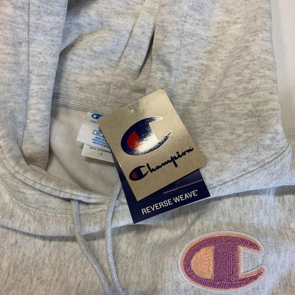 Champion‎ Women’s Reverse Weave Cropped Cut-Off Hooded Sweatshirt Size S NWT - Picture 7 of 13